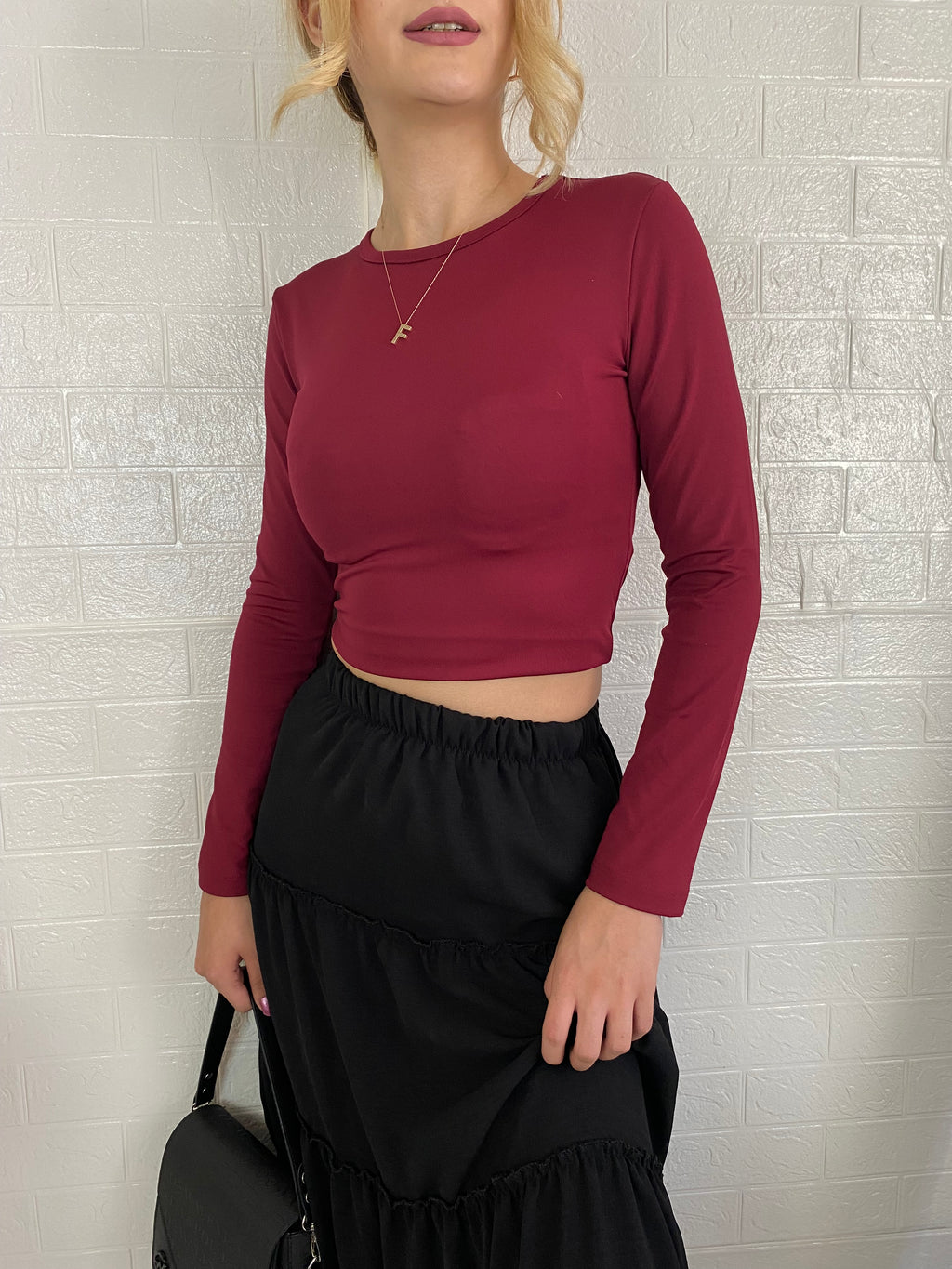 Bordo Uzun Kollu Body