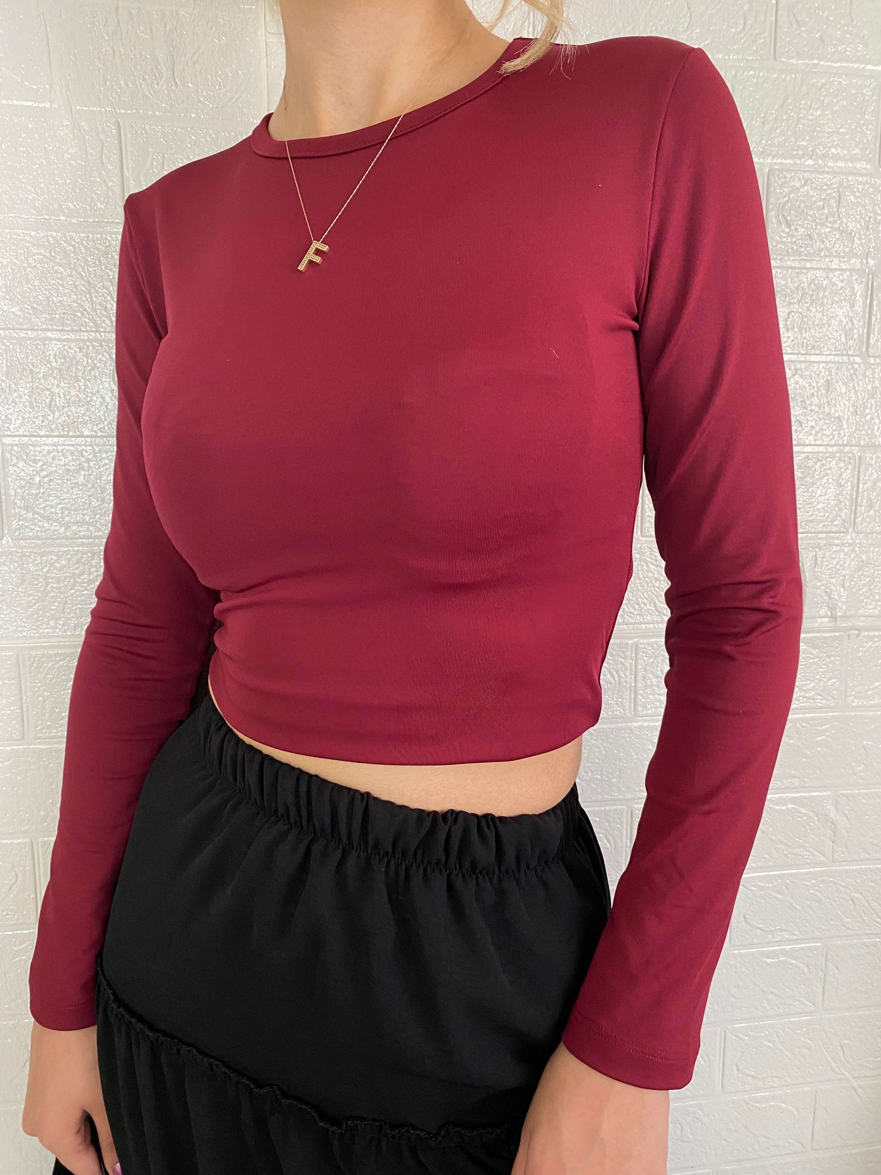 Bordo Uzun Kollu Body