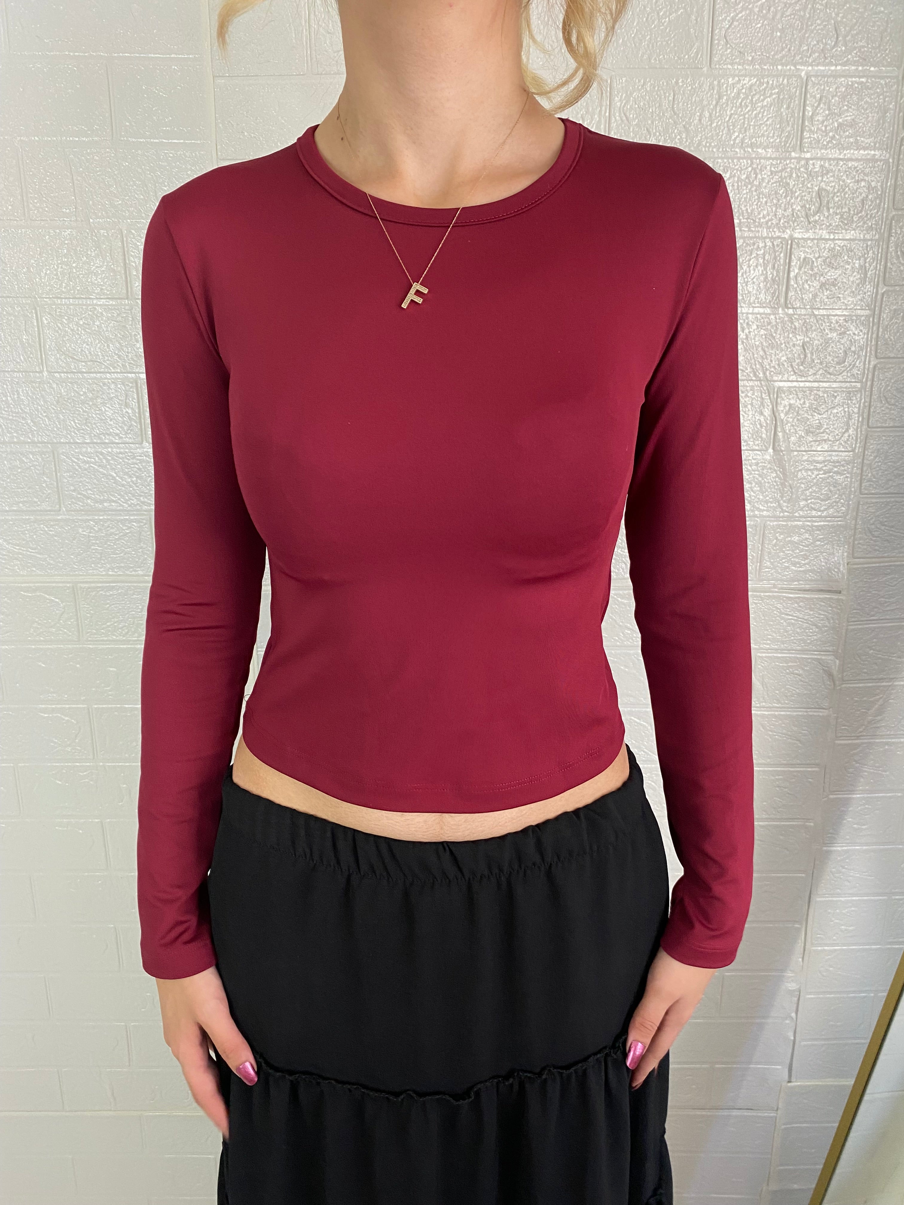 Bordo Uzun Kollu Body