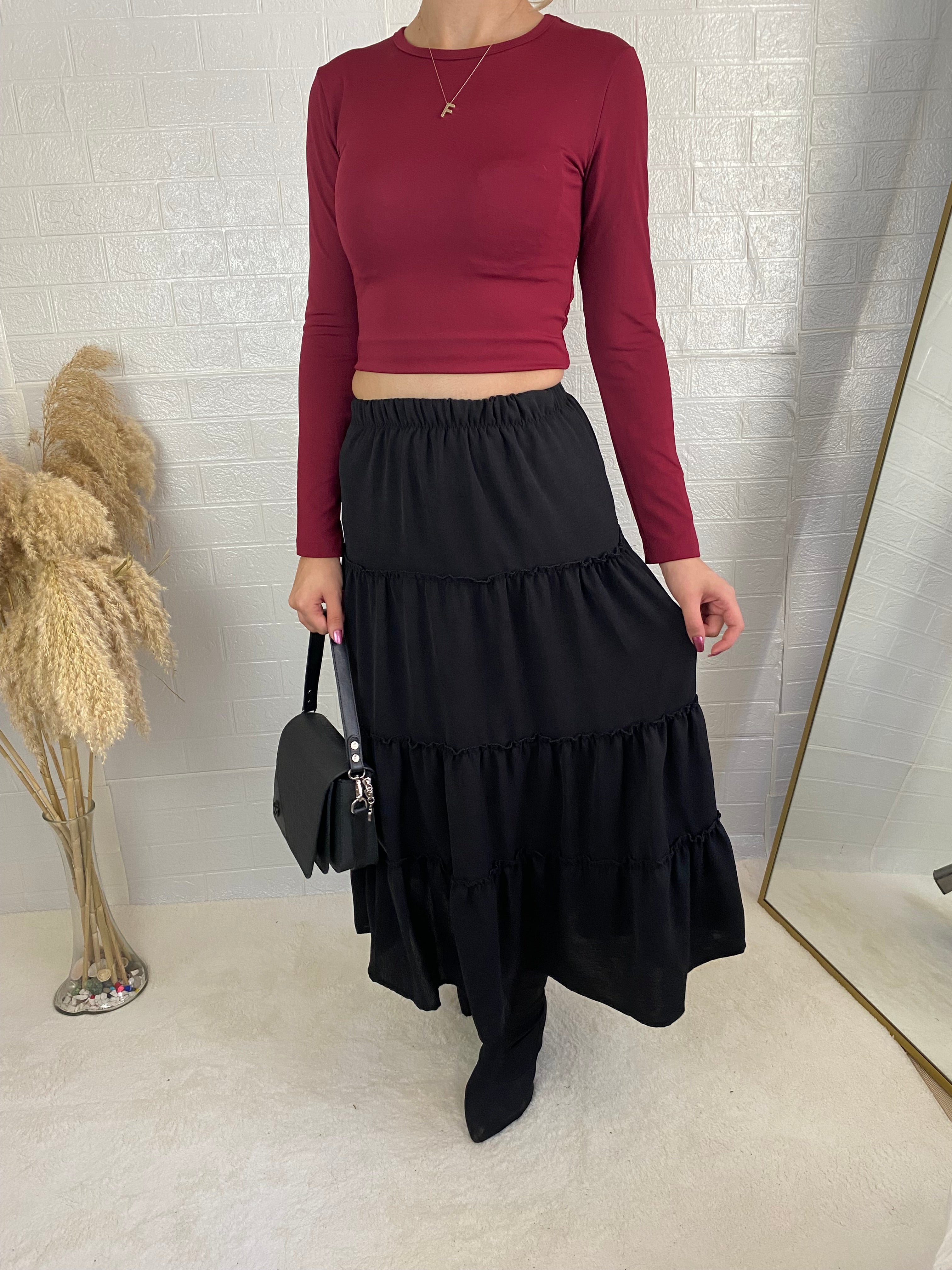 Fırfırlı Maxi Boy Etek