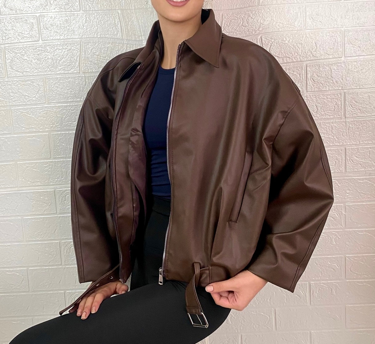 Kahverengi oversize ceket