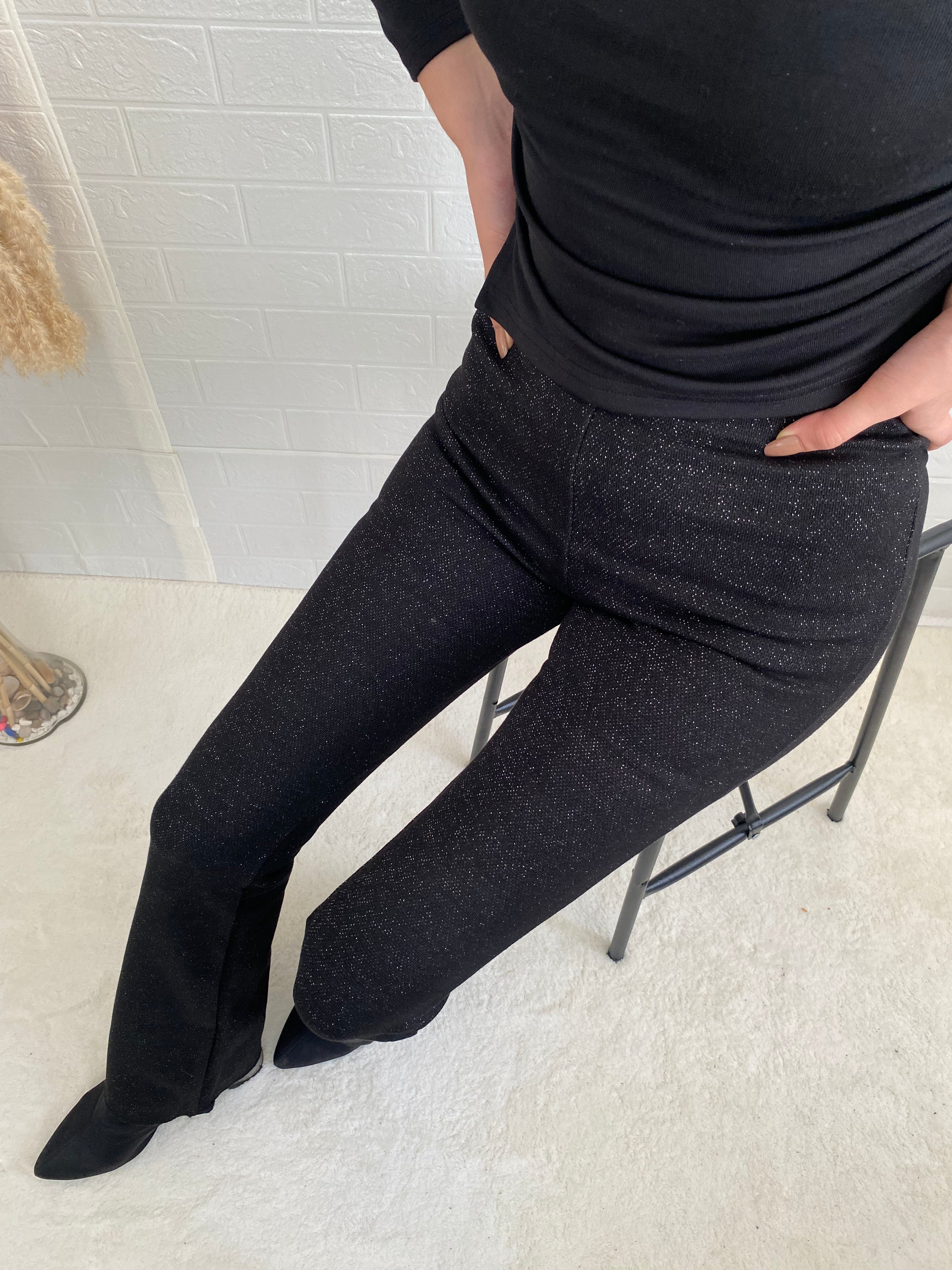 Parıltılı İspanyol Paça Tayt